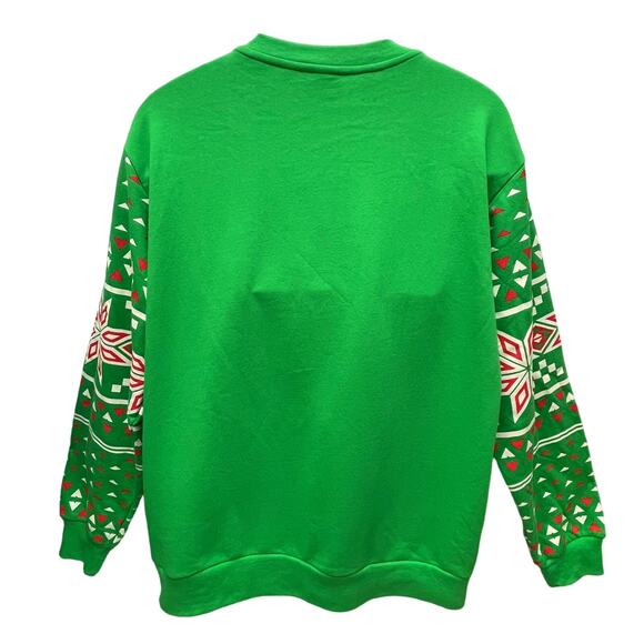 Disney Mickey Mouse Big Snowflake Ugly Christmas Sweatshirt Size L - Picture 5 of 5